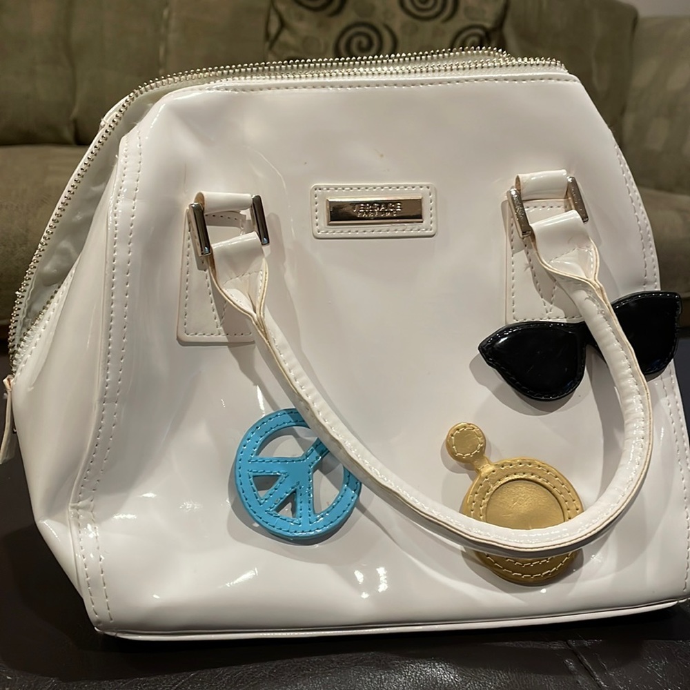 Versace Parfumerie White Handbag gently used